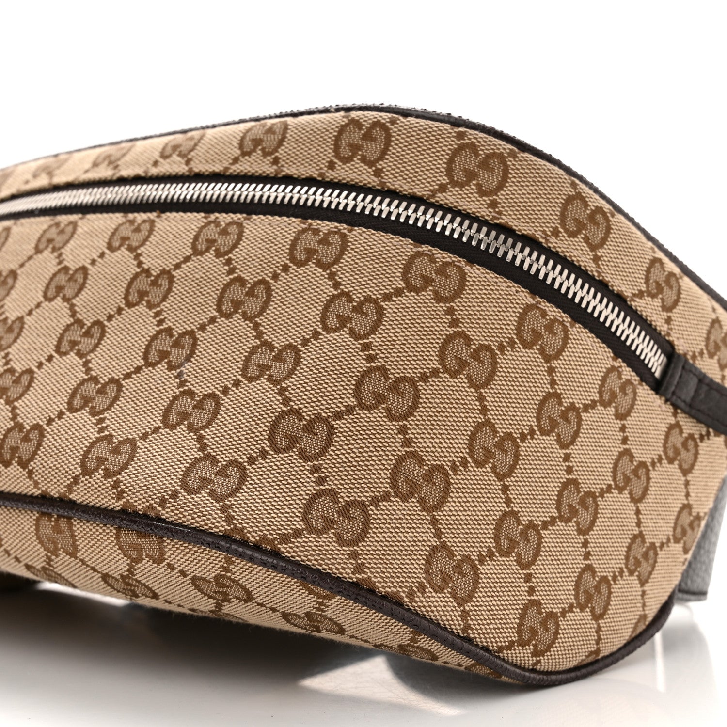 Gucci Monogram Dollar Calfskin Waist Pouch Beige Ebony Testa di Moro Marrone Scuro 9 of 9