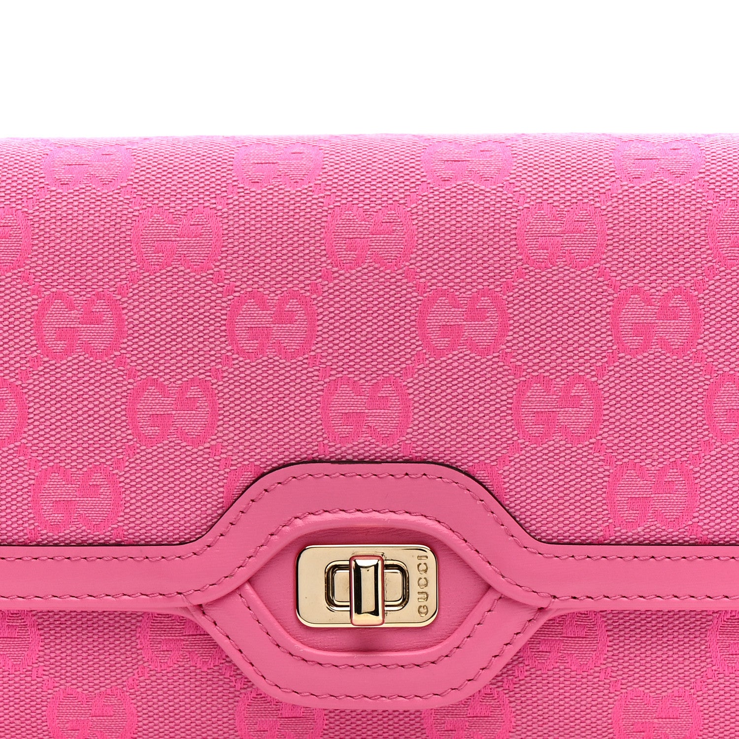 Gucci GG Monogram Textured Dollar Calfskin Small Luce Shoulder Bag Pink 14 of 19