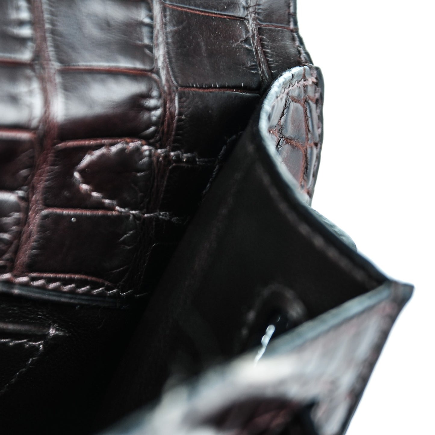 Matte Niloticus Crocodile Kelly Pochette Havane