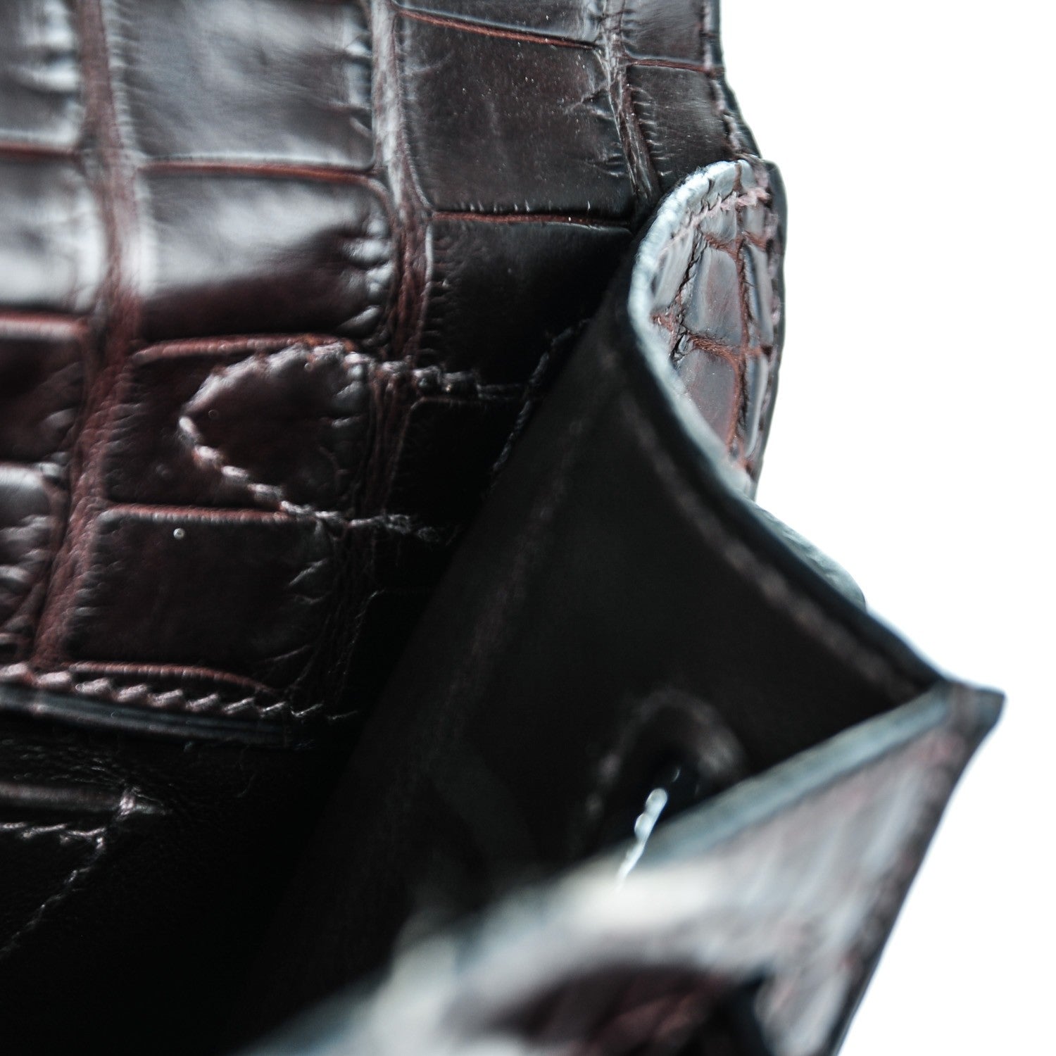 Hermes Matte Niloticus Crocodile Kelly Pochette Havane 17 of 17