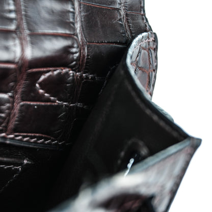 Hermes Matte Niloticus Crocodile Kelly Pochette Havane 17 of 17