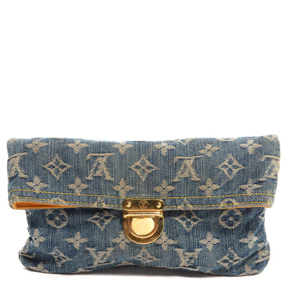 Louis Vuitton Monogram Denim Pochette Plat Clutch Blue 1 of 7