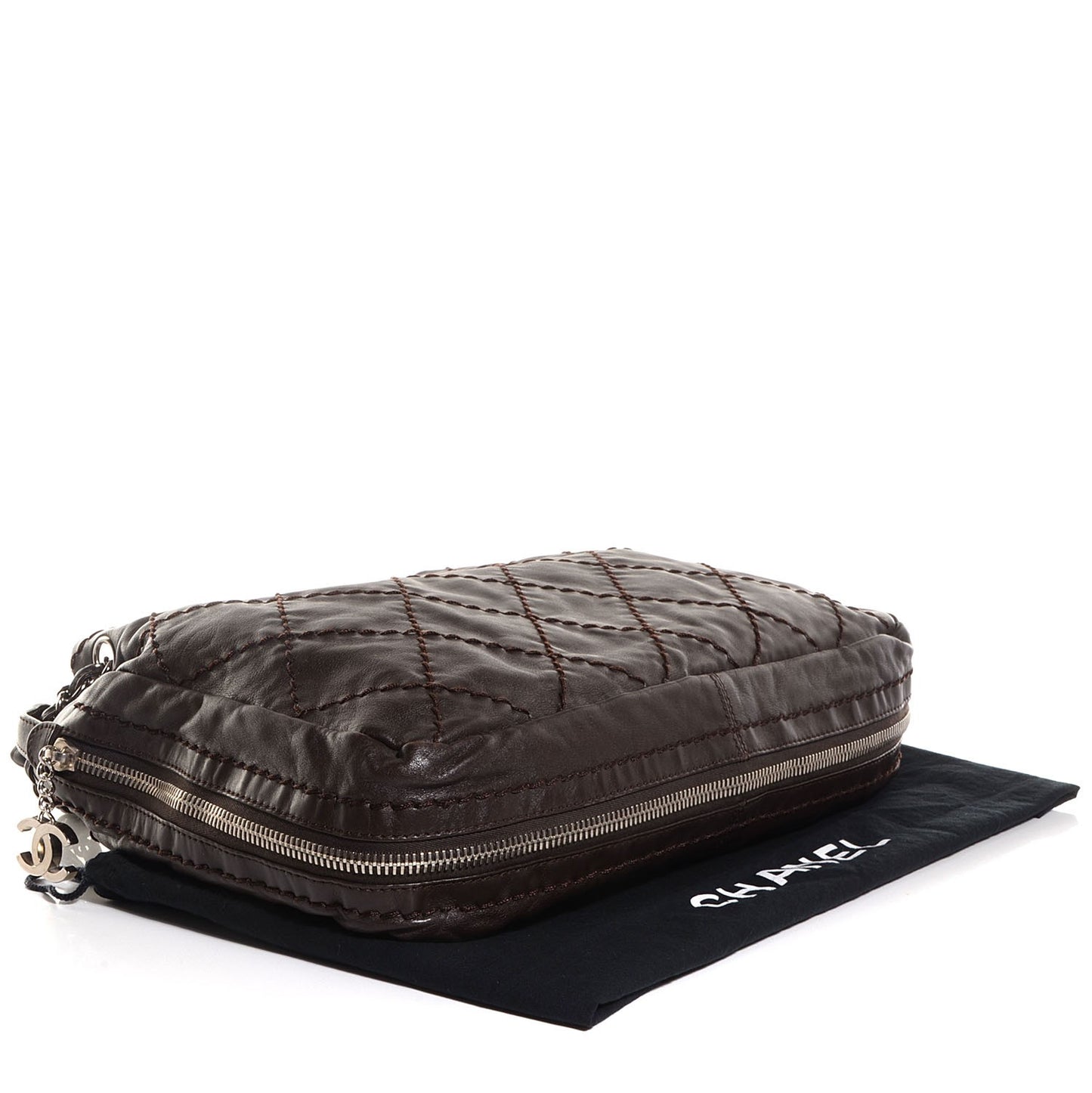 Calfskin Expandable Tote Dark Brown