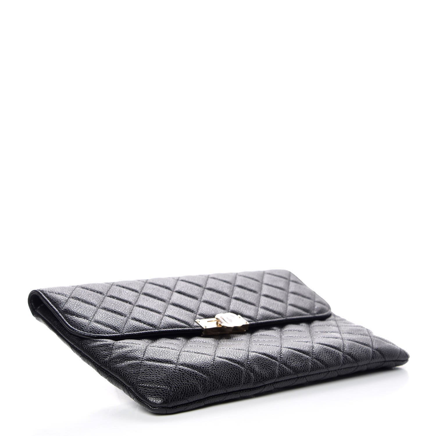 Chanel Caviar Quilted Medium Golden Class Pouch Black 4 of 8