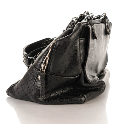 Chanel Glazed Caviar Pocket In The City Tote Black 10 of 10
