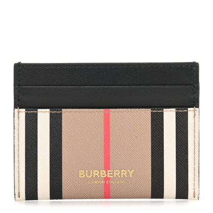 Burberry E-Canvas Calfskin Icon Stripe Card Case Archive Beige 1 of 8