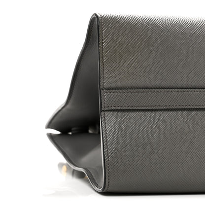 Prada Saffiano Cuir Calfskin Medium Monochrome Top Handle Tote Ardesia 8 of 12