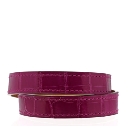 Hermes Shiny Alligator Kelly Double Tour Bracelet S Fuchsia 3 of 5