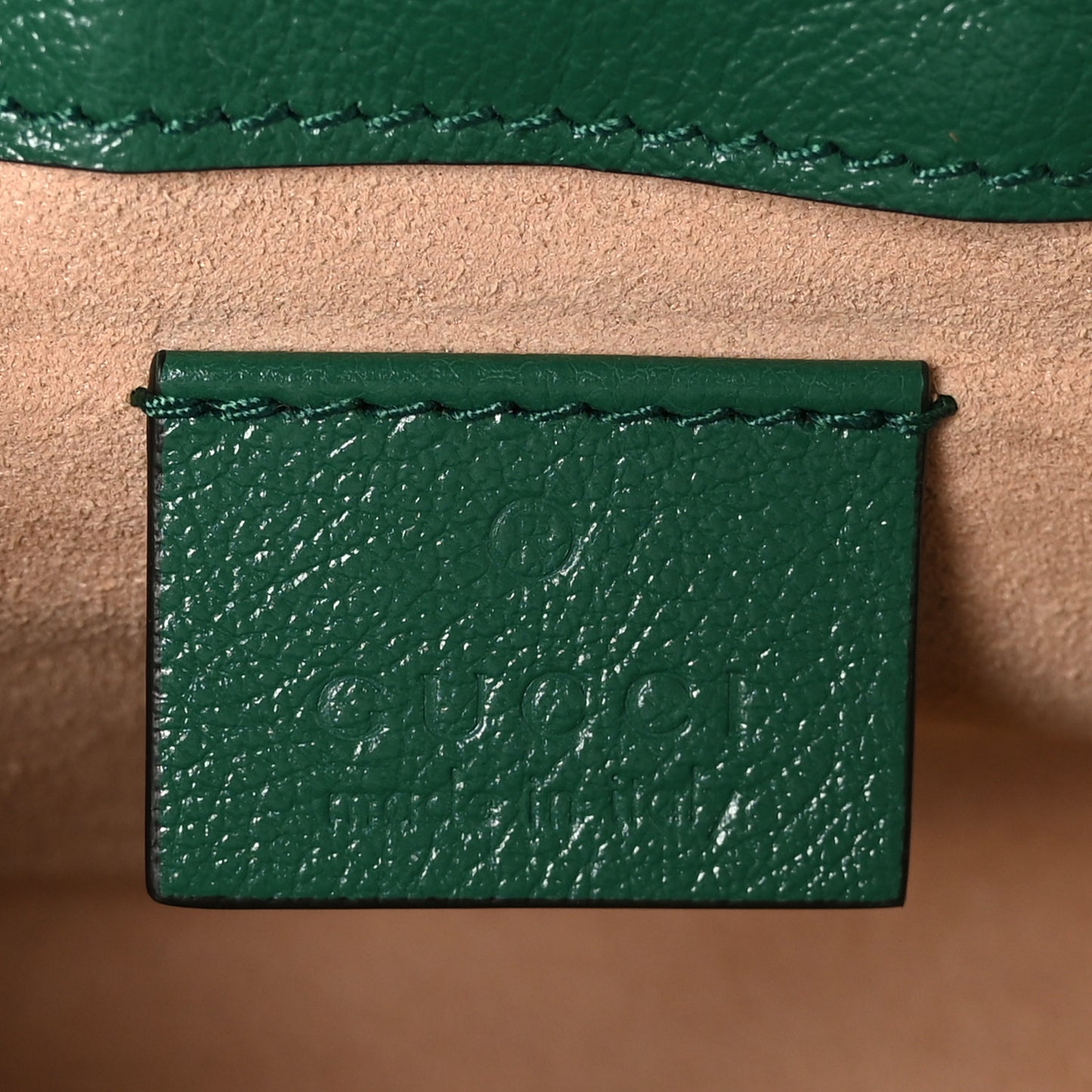 Azalea Calfskin Enamel Matelasse Diagonal Super Mini Torchon GG Marmont Shoulder Bag New Shamarock Emerald