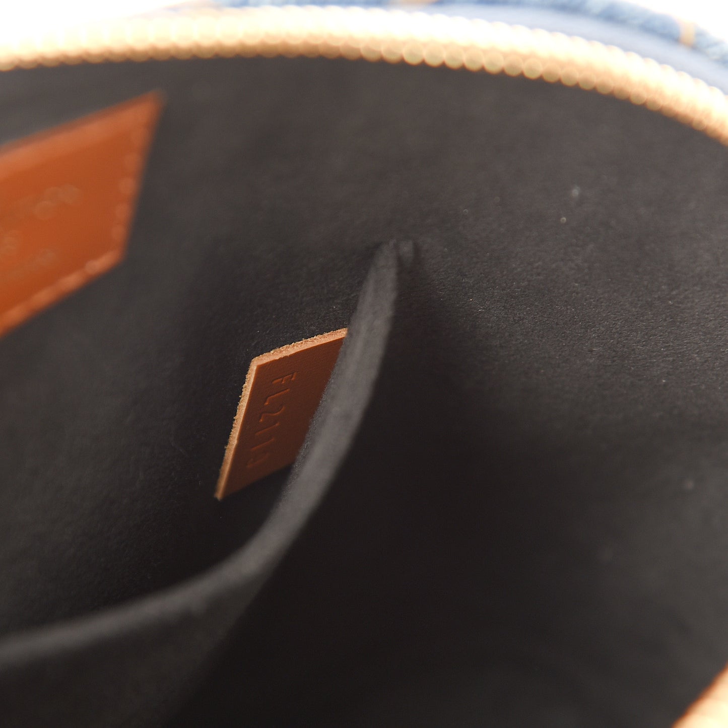 Denim Calfskin Reverse Monogram Malletage Alma BB Blue