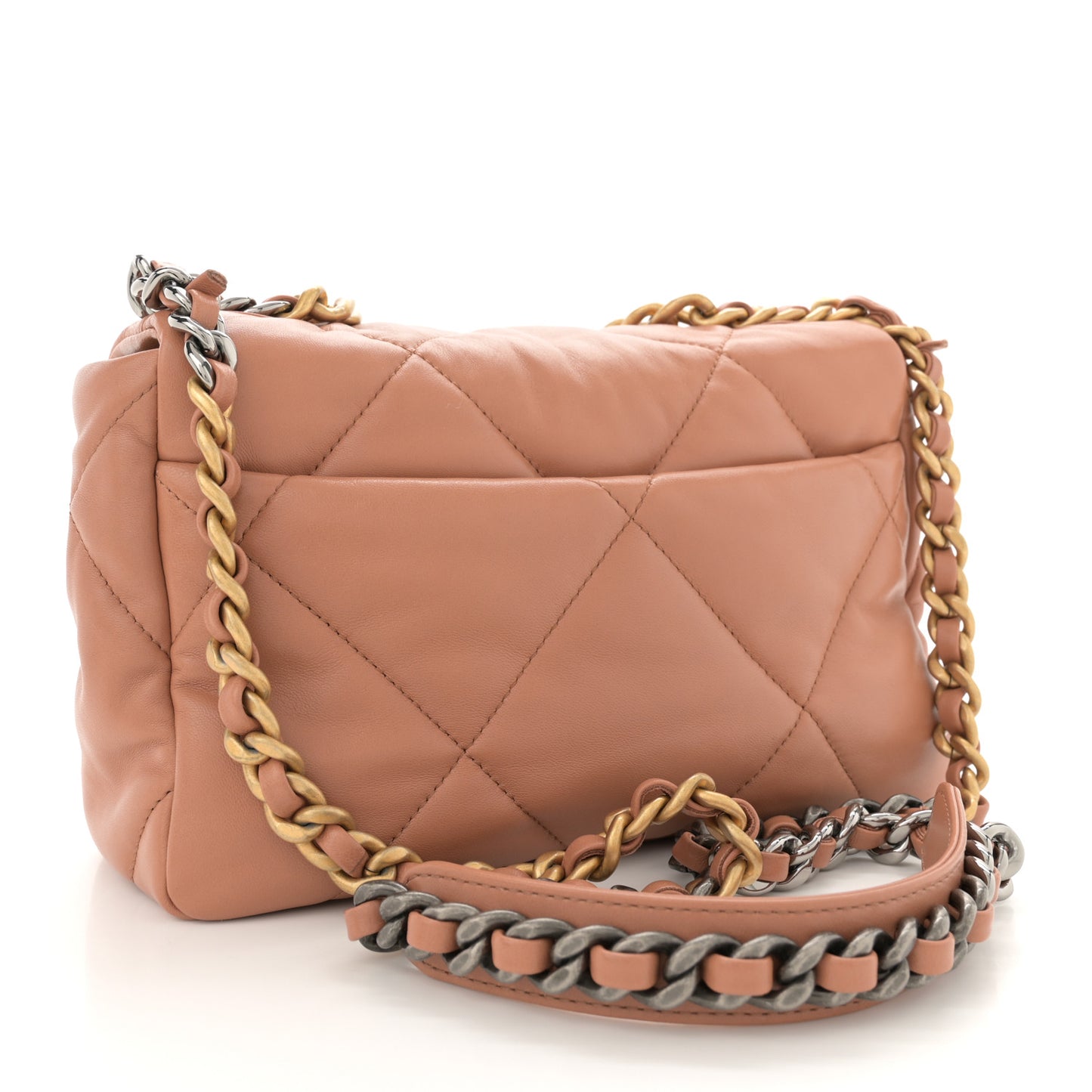 Lambskin Quilted Medium Chanel 19 Flap Brown