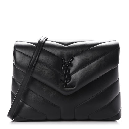 Saint Laurent Calfskin Y Quilted Monogram Toy Loulou Crossbody Bag Black 1 of 12