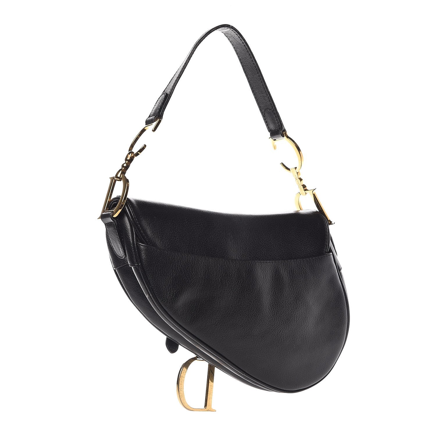 Christian Dior Calfskin Saddle Bag Black 3 of 10