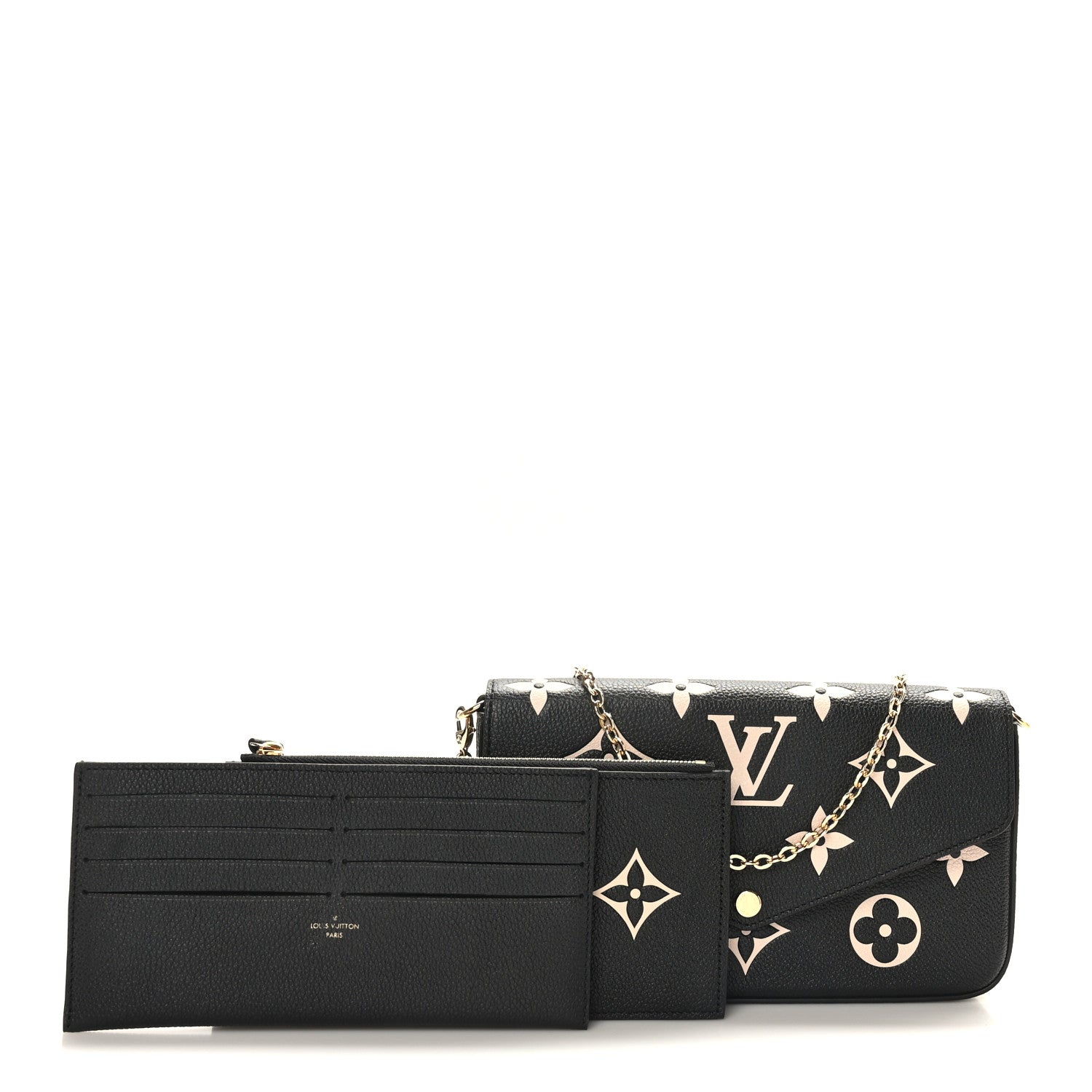Louis Vuitton Empreinte Monogram Giant Felicie Pochette Black Beige 1 of 10