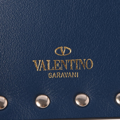 Valentino Garavani Calfskin Rockstud Coin Case Card Holder Peacock 8 of 9