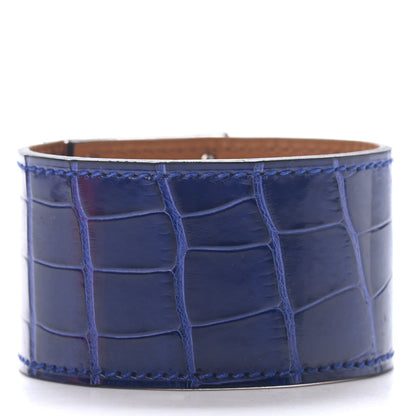 Hermes Shiny Alligator Kelly Dog Bracelet T2 Bleu Electrique 2 of 4