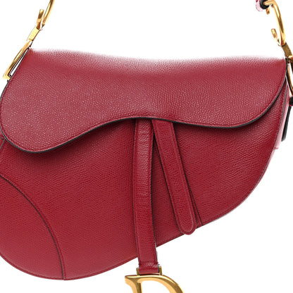 Christian Dior Grained Calfskin Saddle Bag Red 7 of 14