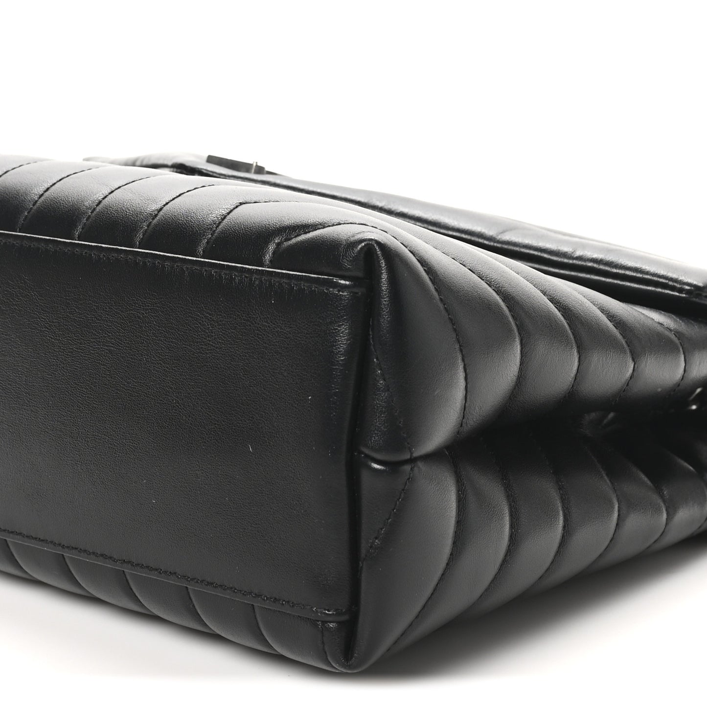 Calfskin Y Quilted Monogram Medium Loulou Chain Satchel Black