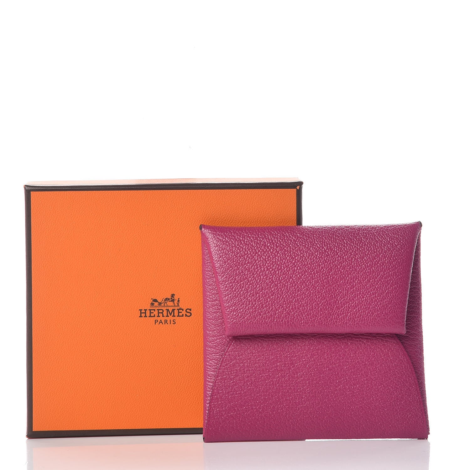 Hermes Chevre Mysore Bastia Coin Purse Rose Pourpre 8 of 8