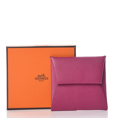 Hermes Chevre Mysore Bastia Coin Purse Rose Pourpre 8 of 8
