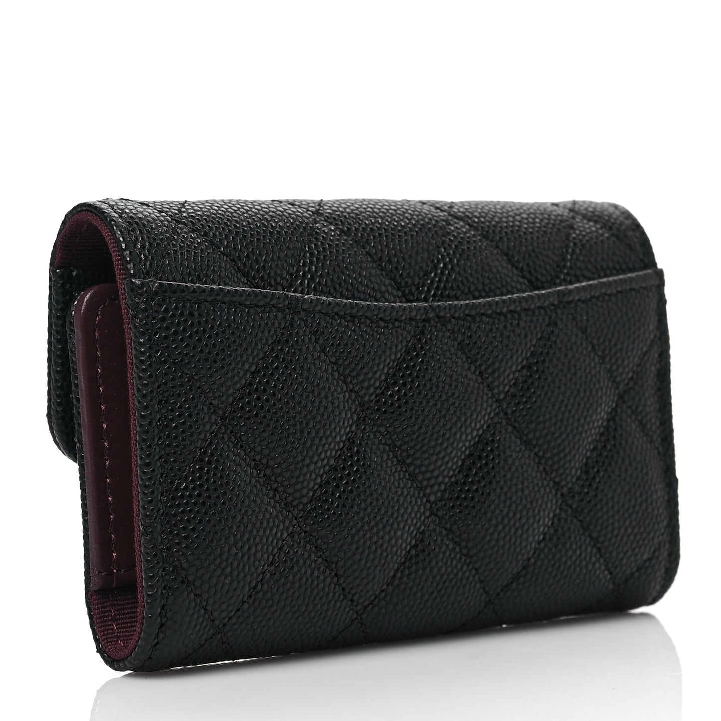 Caviar Quilted Classic 4 Key Holder Wallet Black