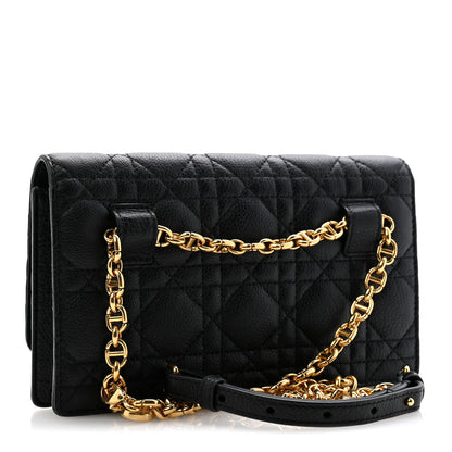 Christian Dior Supple Calfskin Cannage Caro Belt Pouch with Chain Black 3 of 14