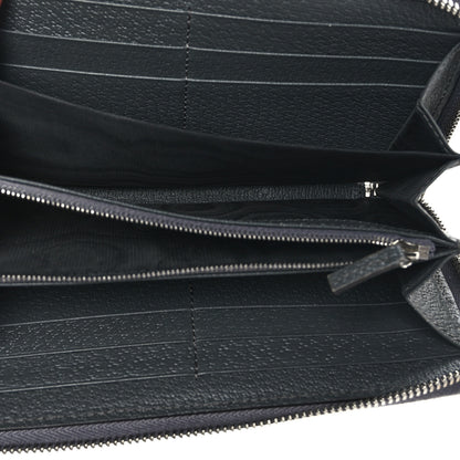 Gucci GG Supreme Monogram Textured Dollar Calfskin Ophidia Zip Around Wallet Grey Black Graphite Grey 5 of 6