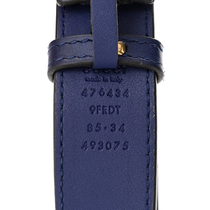 Gucci Velvet Matelasse GG Marmont Belt Bag 85 34 Cobalt Blue 8 of 11