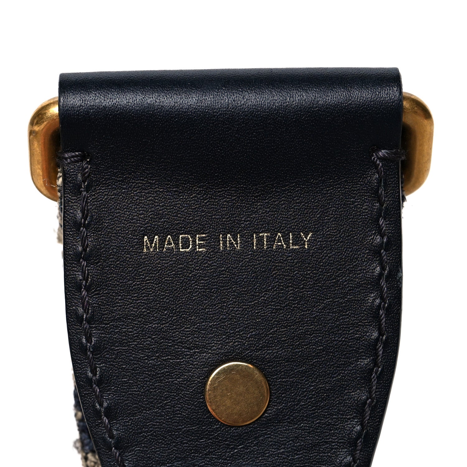 Christian Dior Oblique Studded Shoulder Strap Blue 4 of 7