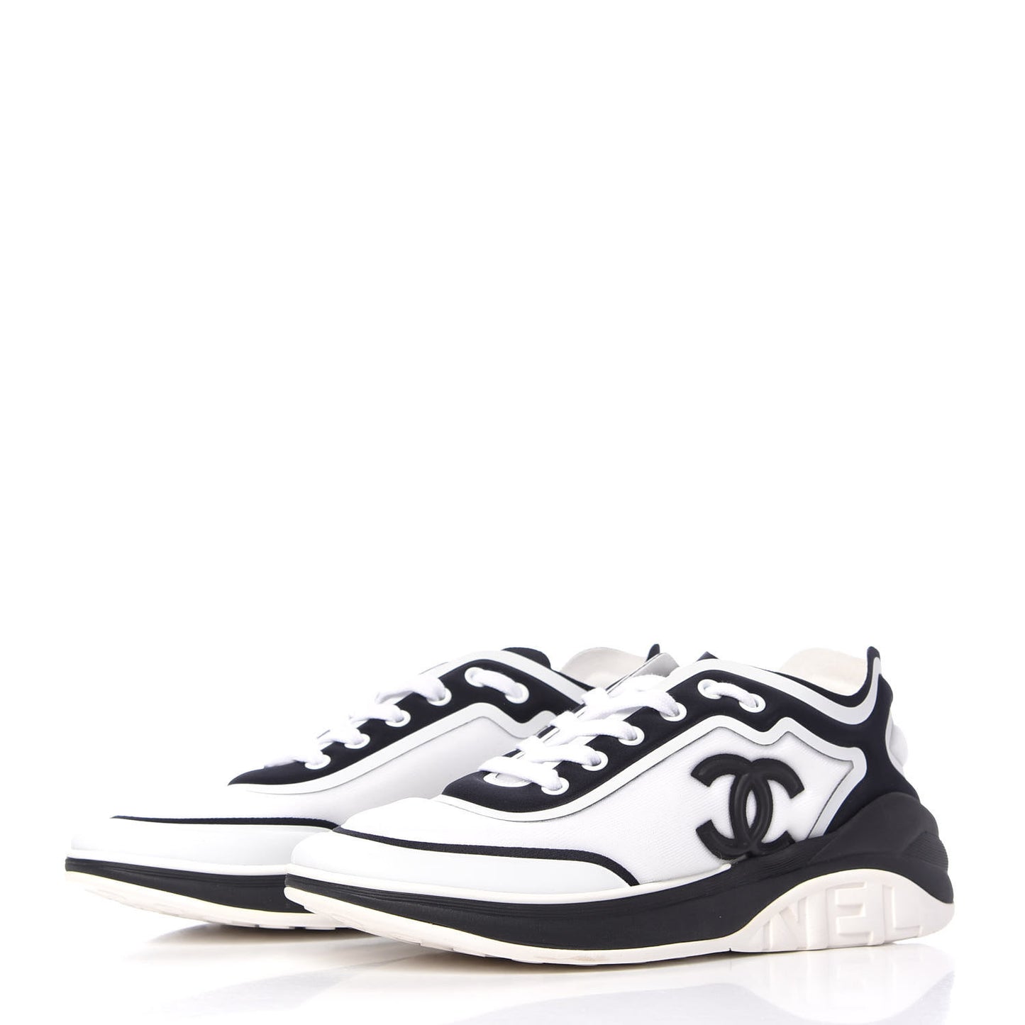 Lycra Womens CC Sneakers 38.5 White Black