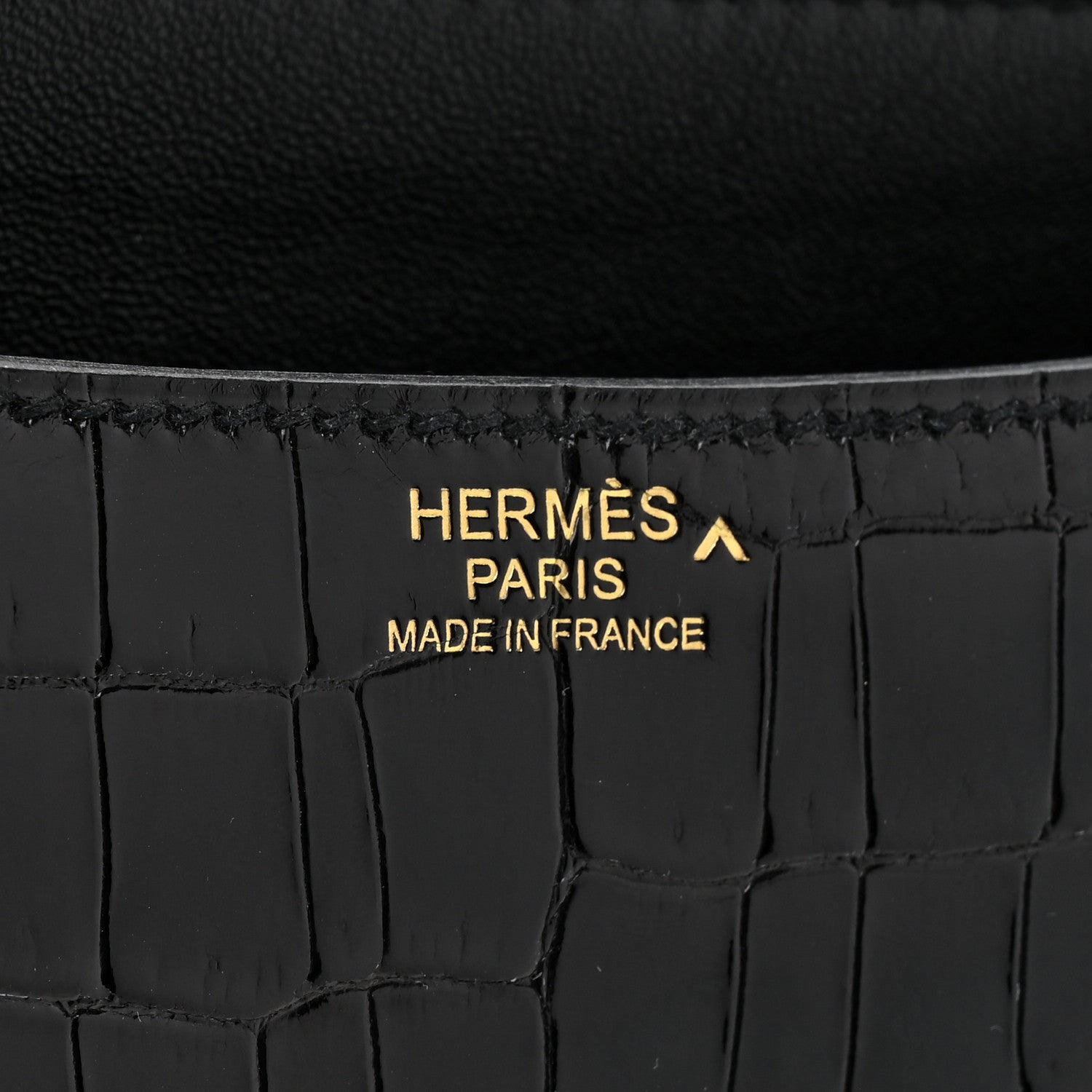 Hermes Shiny Porosus Crocodile Constance 24 Black 7 of 13