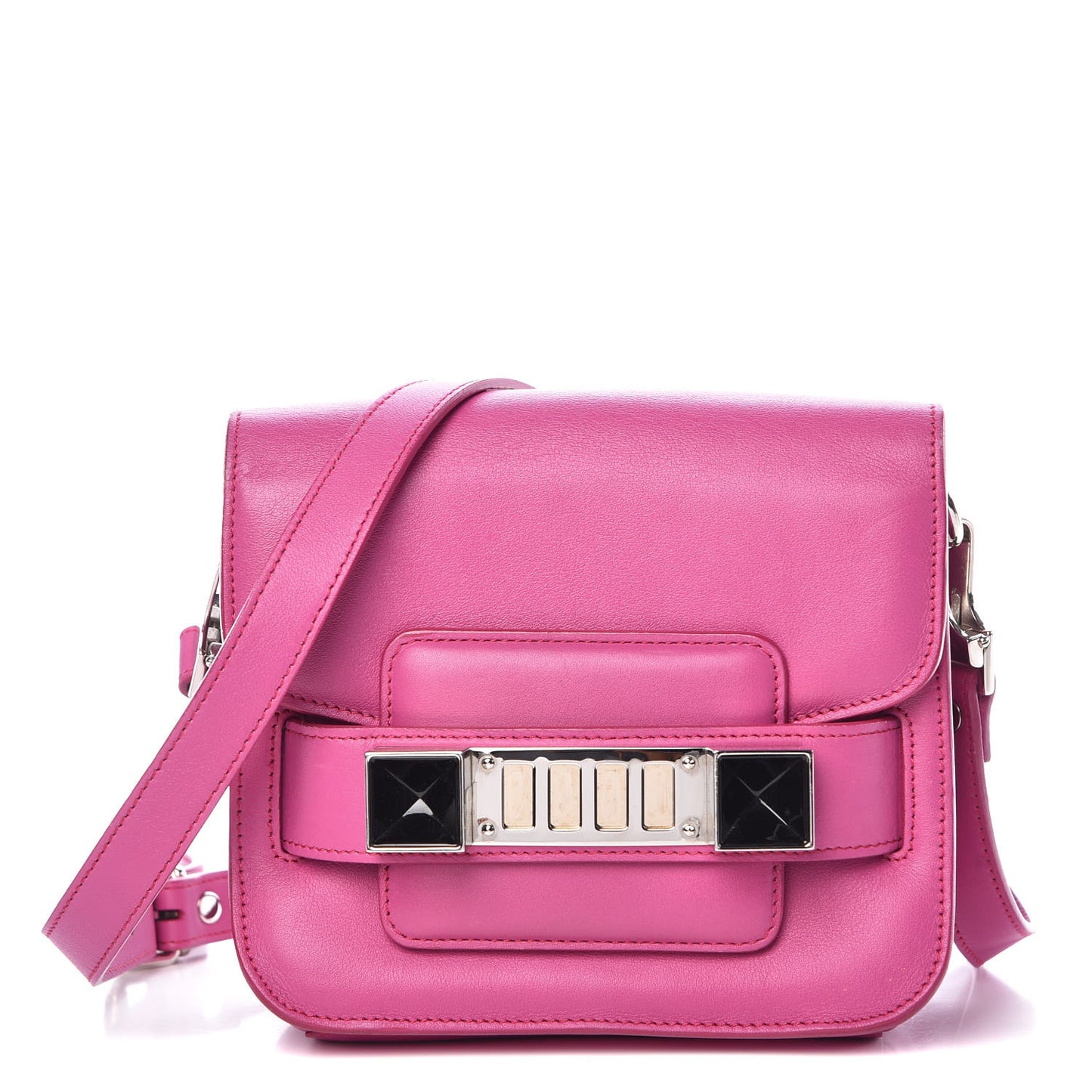 Smooth Calfskin Tiny PS11 Classic Shoulder Bag Fuxia