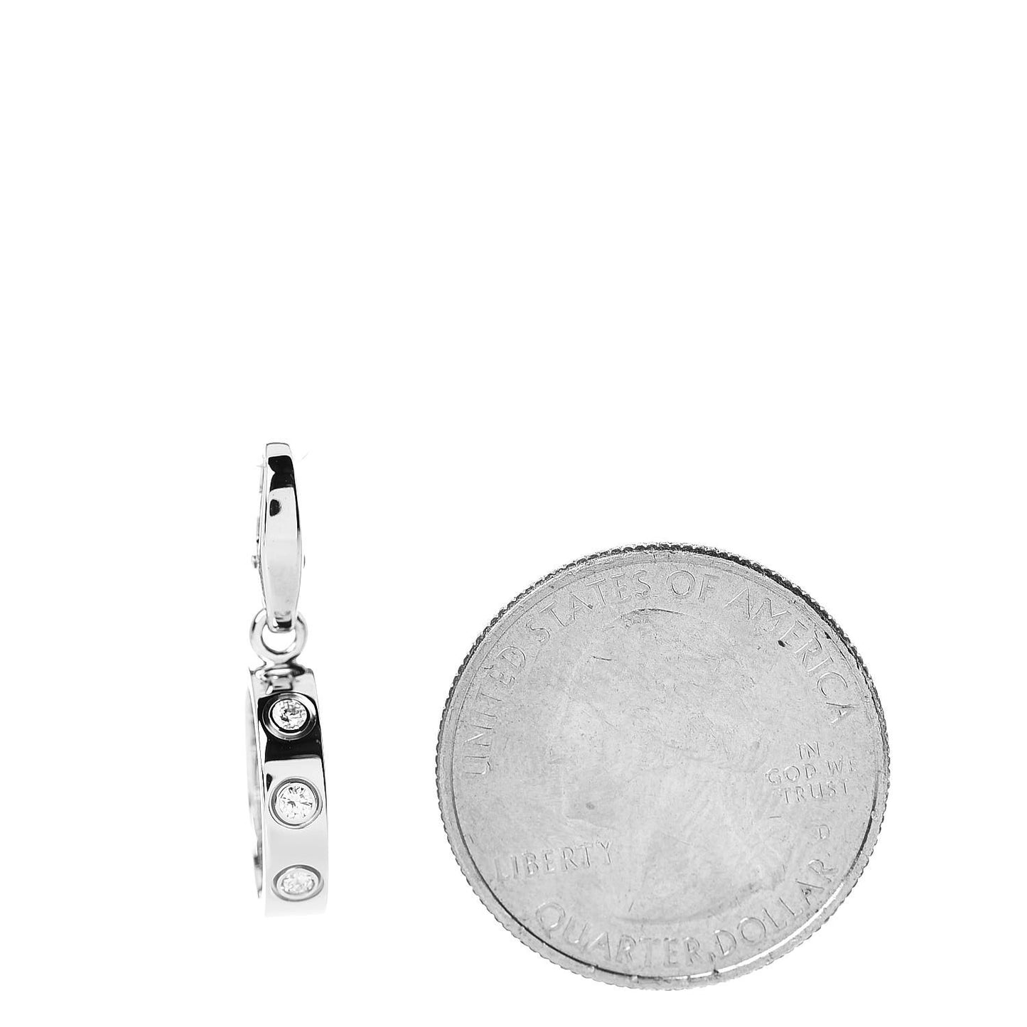 18K White Gold Diamond LOVE Ring Charm