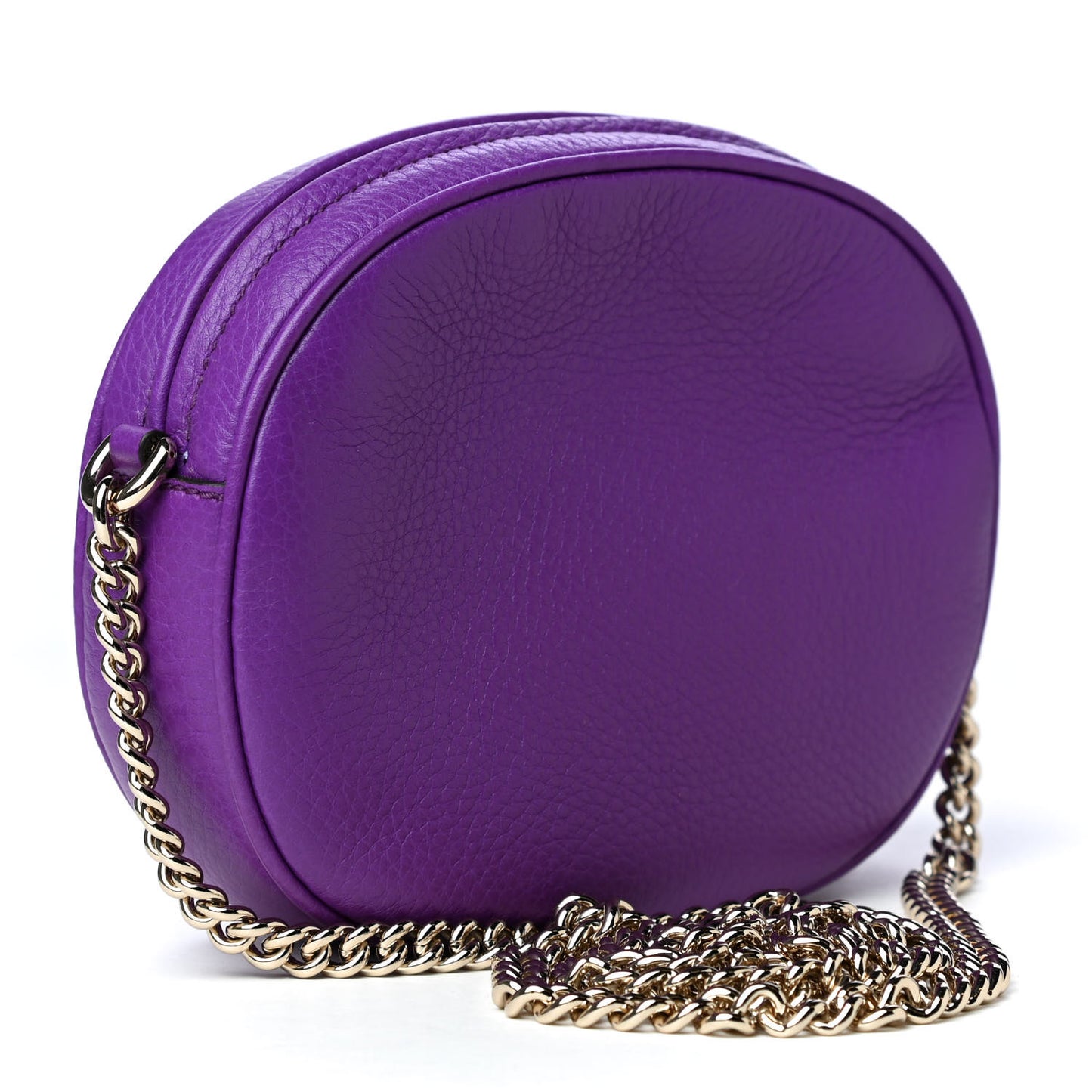 Pebbled Calfskin Mini Soho Chain Bag Shine Purple