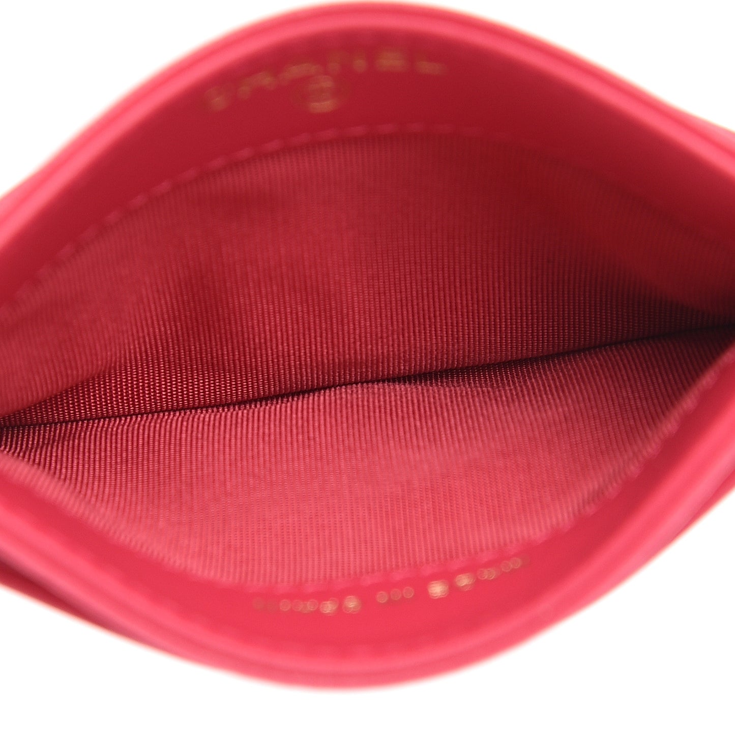 Shiny Goatskin Quilted 19 Card Holder Dark Pink