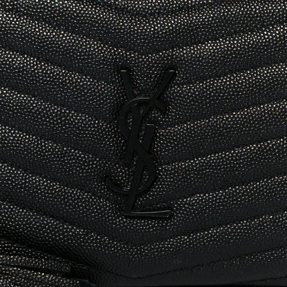 Saint Laurent Grain De Poudre Matelasse Monochrome Monogram Mini Lou Camera Bag Black 8 of 11