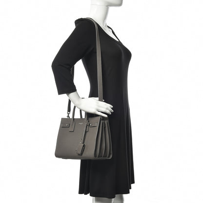 Saint Laurent Grained Calfskin Baby Sac De Jour Fog 2 of 12