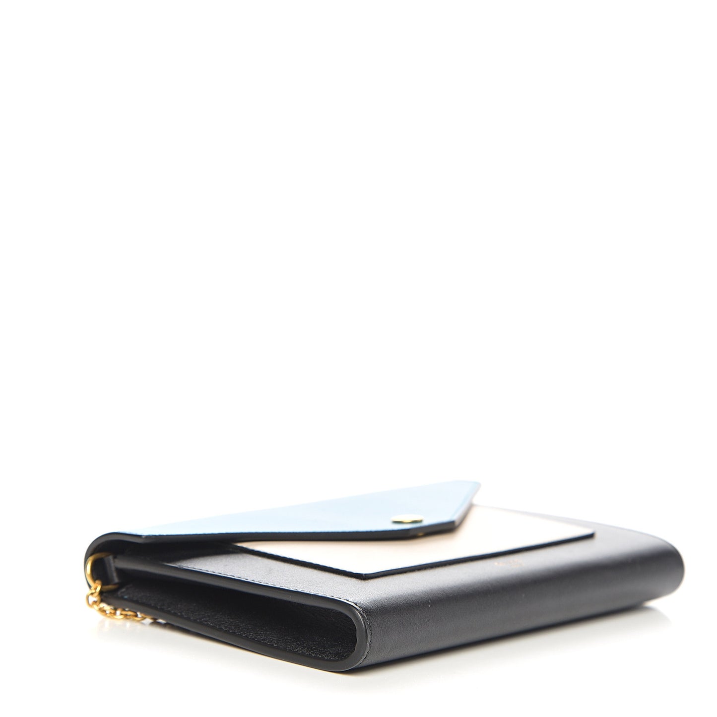 Shiny Calfskin Clutch On A Chain Multicolor