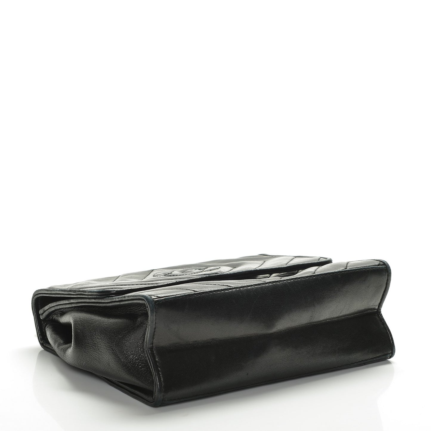 Lambskin Chevron Quilted Mini Flap Black