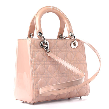 Christian Dior Patent Cannage Medium Lady Dior Rose Clair 2 of 10