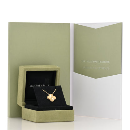 Van Cleef & Arpels 18K Yellow Gold Guilloche Vintage Alhambra Pendant Necklace 4 of 4
