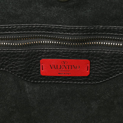 Valentino Garavani Grained Calfskin Rockstud Shoulder Tote Black 6 of 9
