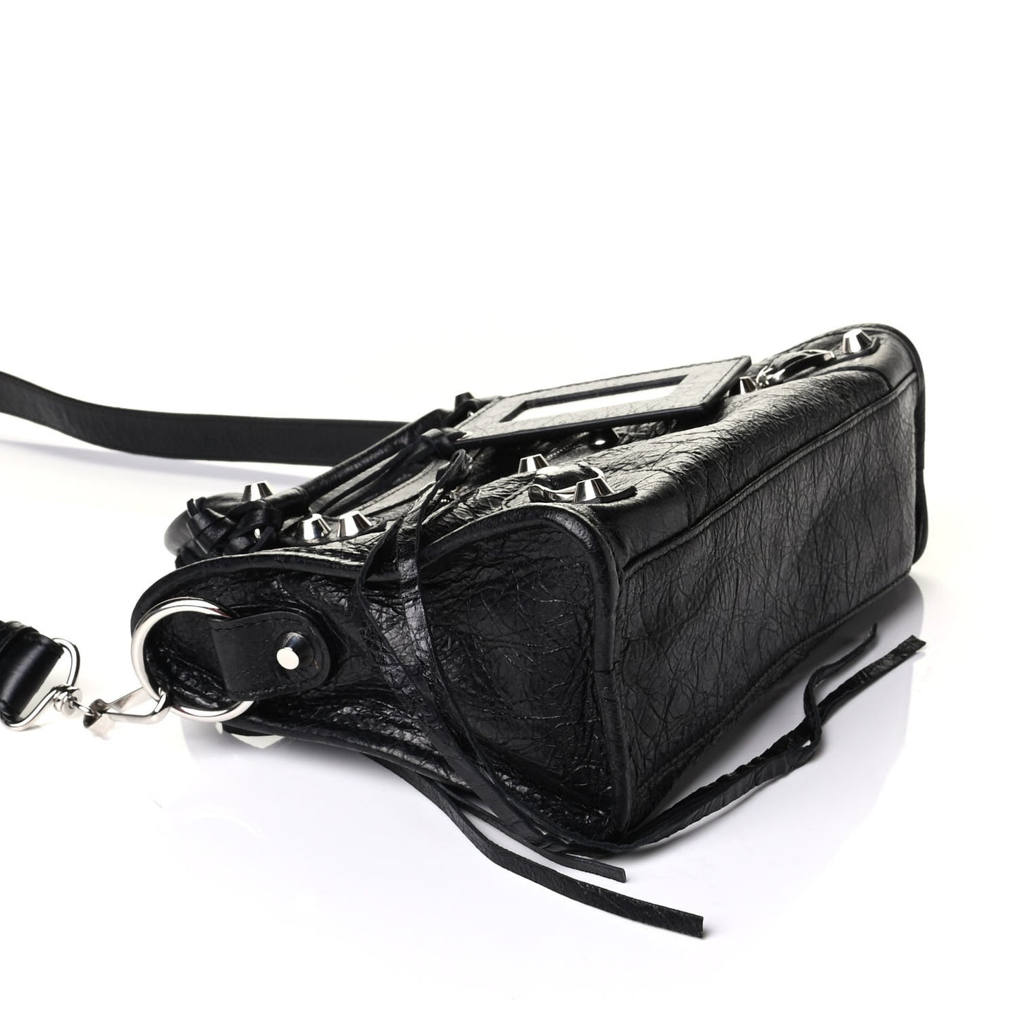 Agneau Classic Silver Hardware Mini City Black