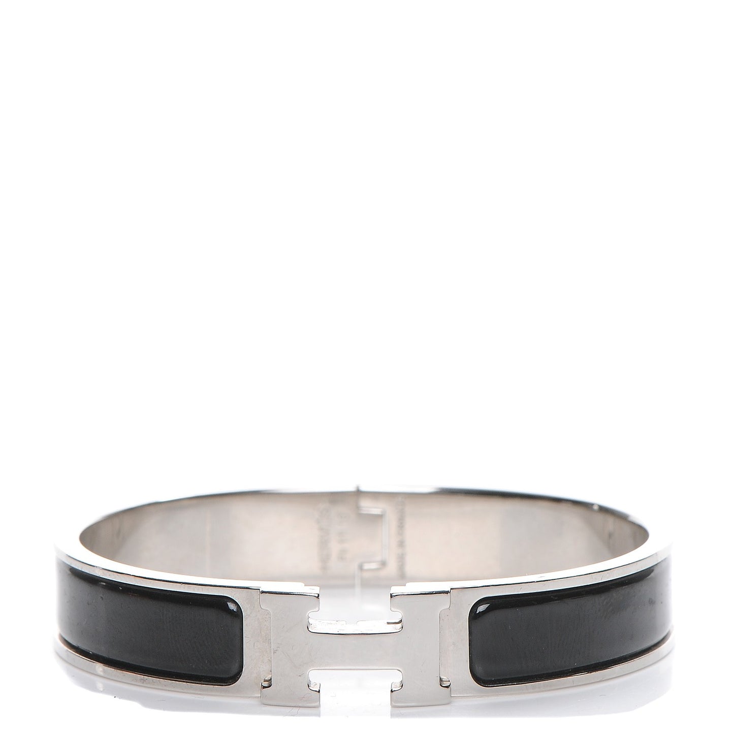 Enamel Narrow Clic Clac H Bracelet GM Black