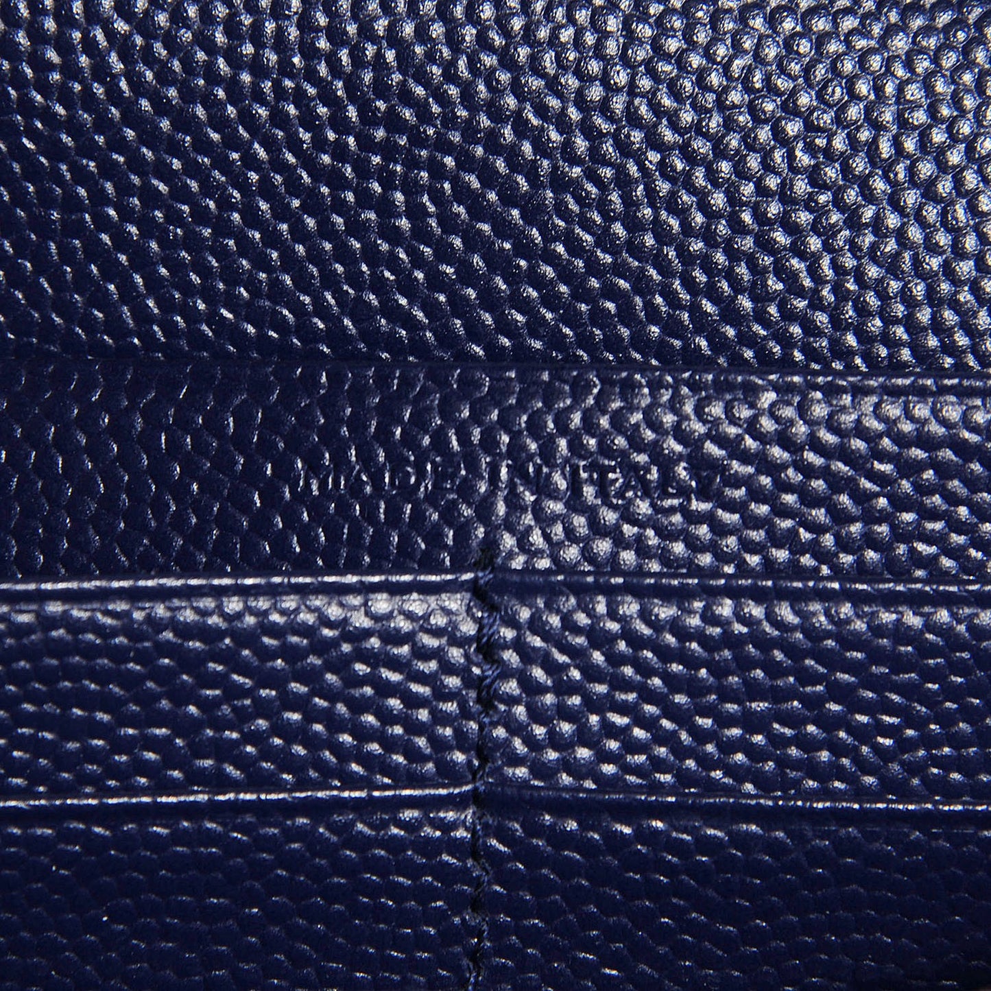 Grain de Poudre Matelasse Chevron Medium Monogram Chain Wallet Navy