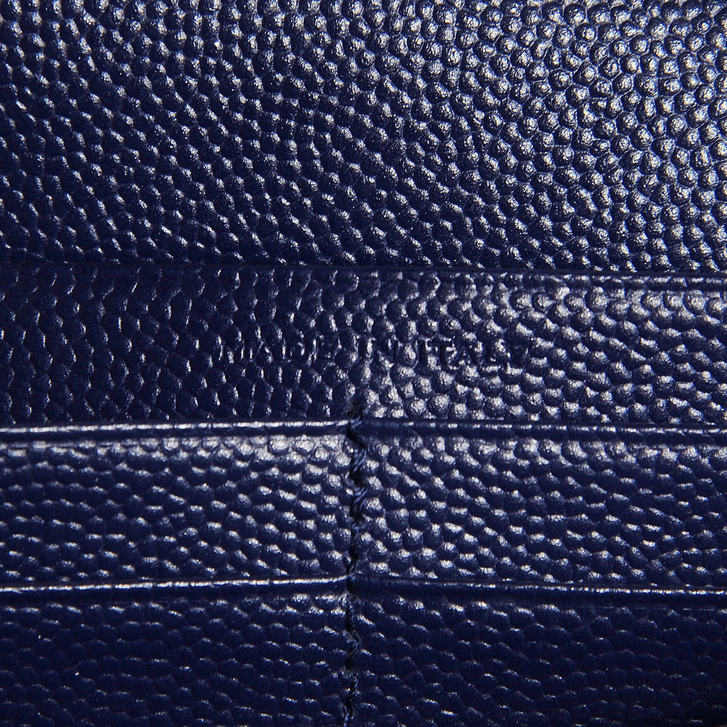 Saint Laurent Grain de Poudre Matelasse Chevron Medium Monogram Chain Wallet Navy 7 of 7