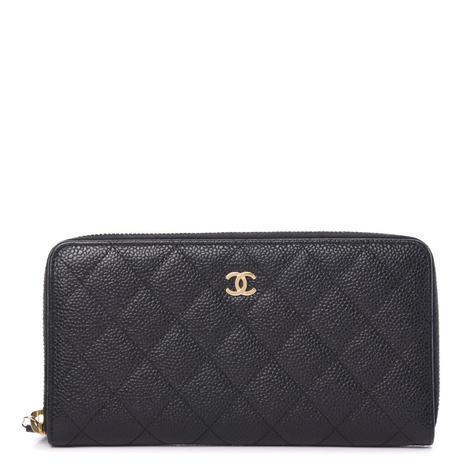 Chanel Caviar Quilted Large Gusset Zip Around Wallet Black 1 of 9