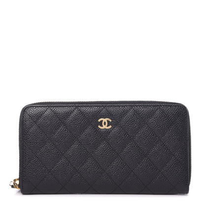 Chanel Caviar Quilted Large Gusset Zip Around Wallet Black 1 of 9