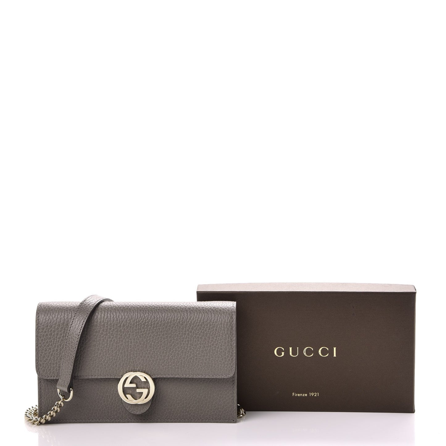 Dollar Calfskin Interlocking G Chain Wallet Loess