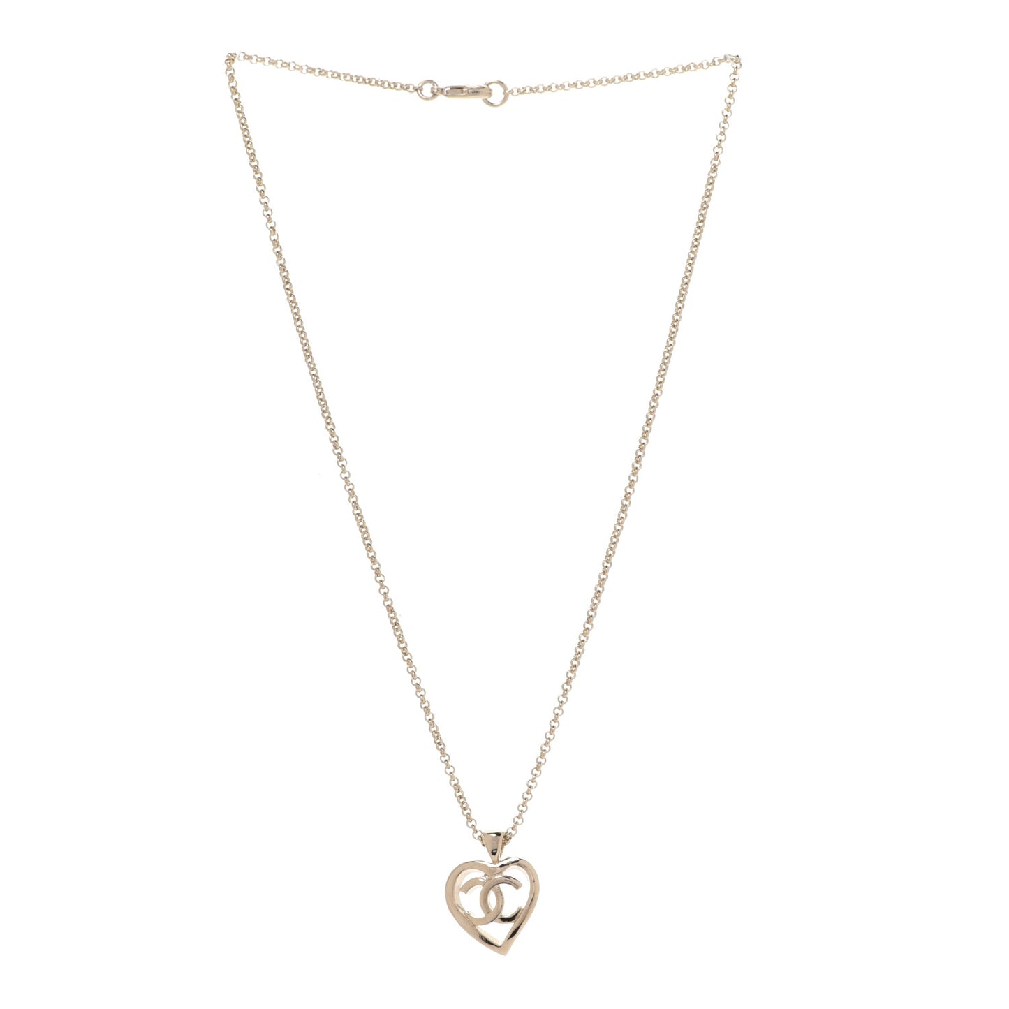 CC Heart Chain Pendant Necklace Gold